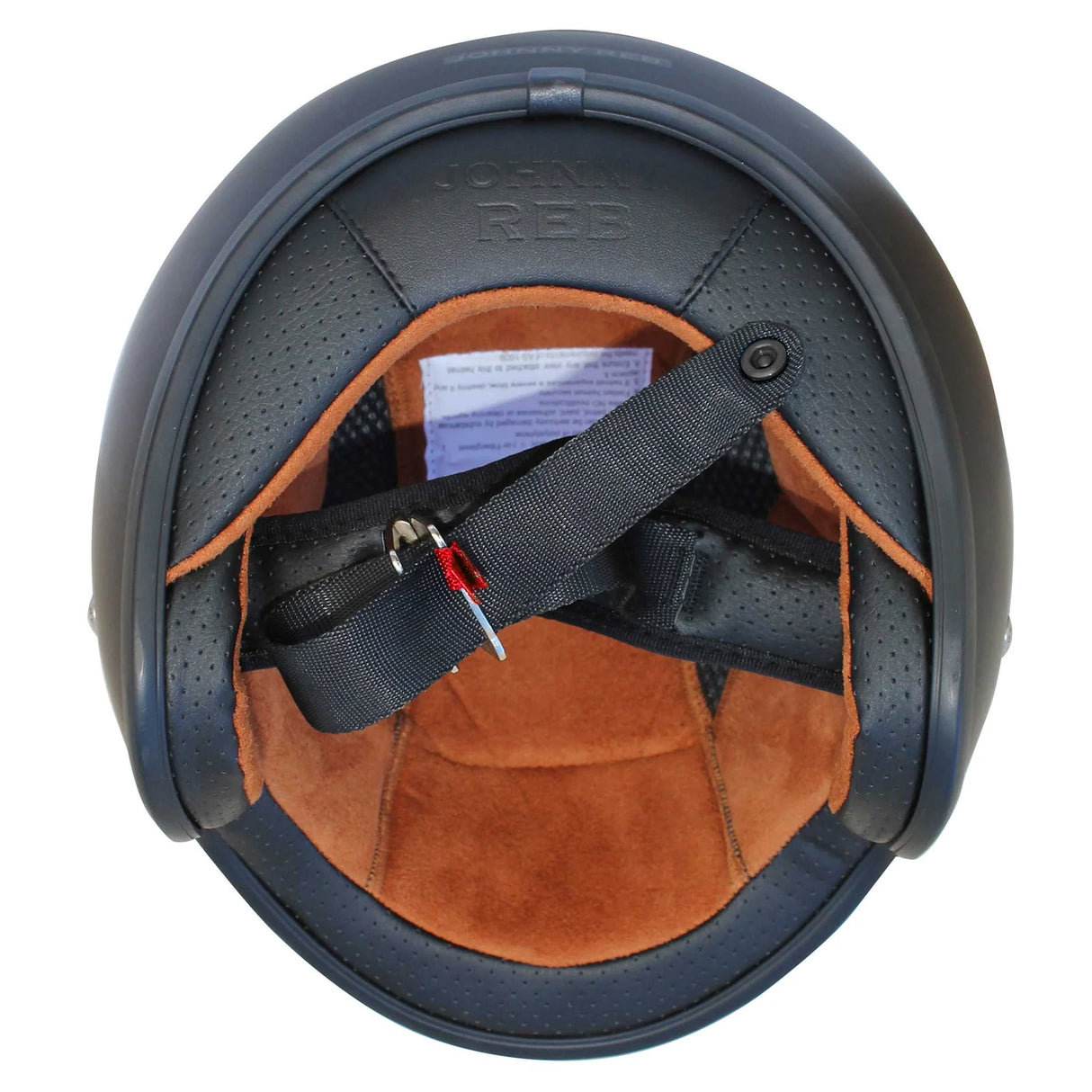 Johnny Reb Olga Open Face Helmet - Matte Black/Brown Lining