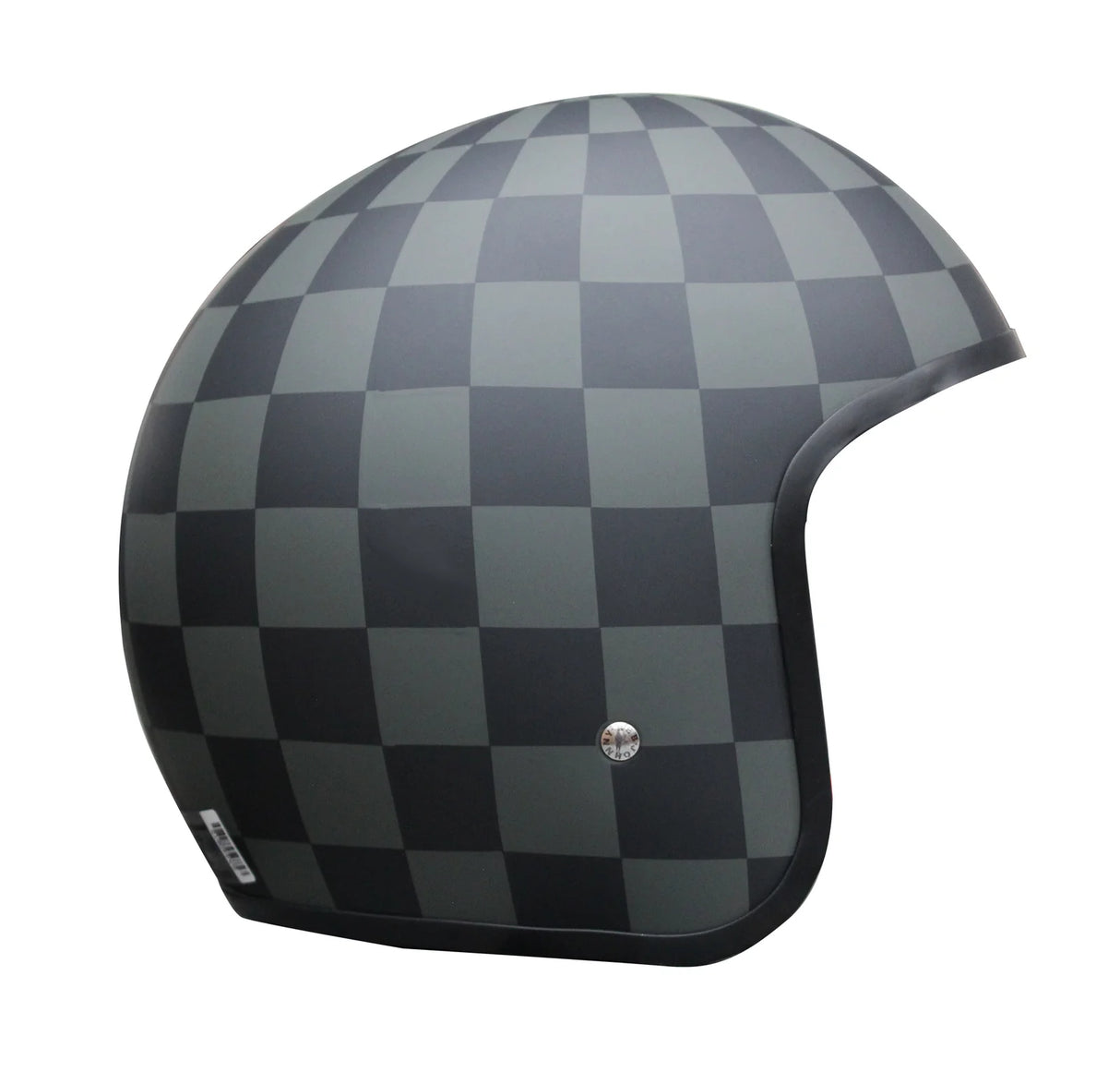 Johnny Reb Burke Open Face Helmet - Check Pattern/Black Lining