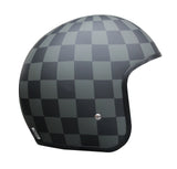 Johnny Reb Burke Open Face Helmet - Check Pattern/Black Lining