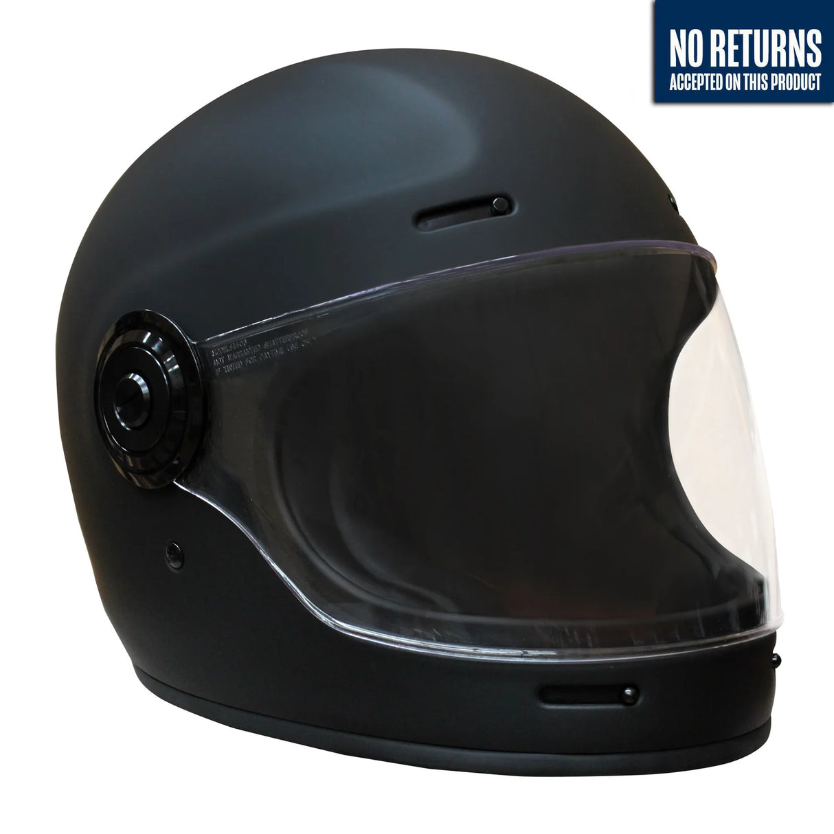 Johnny Reb Lyell Full Face Helmet - Matte Black/Brown Lining