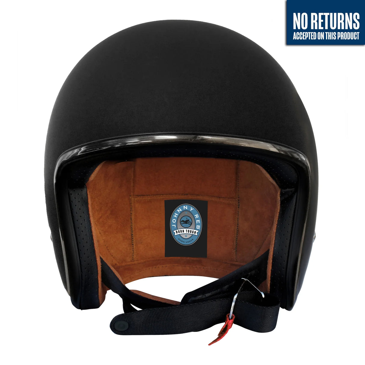 Johnny Reb Burke Open Face Helmet - Matte Black/Silver