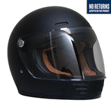 Johnny Reb Burke Full Face Helmet - Matt Black/Brown Lining