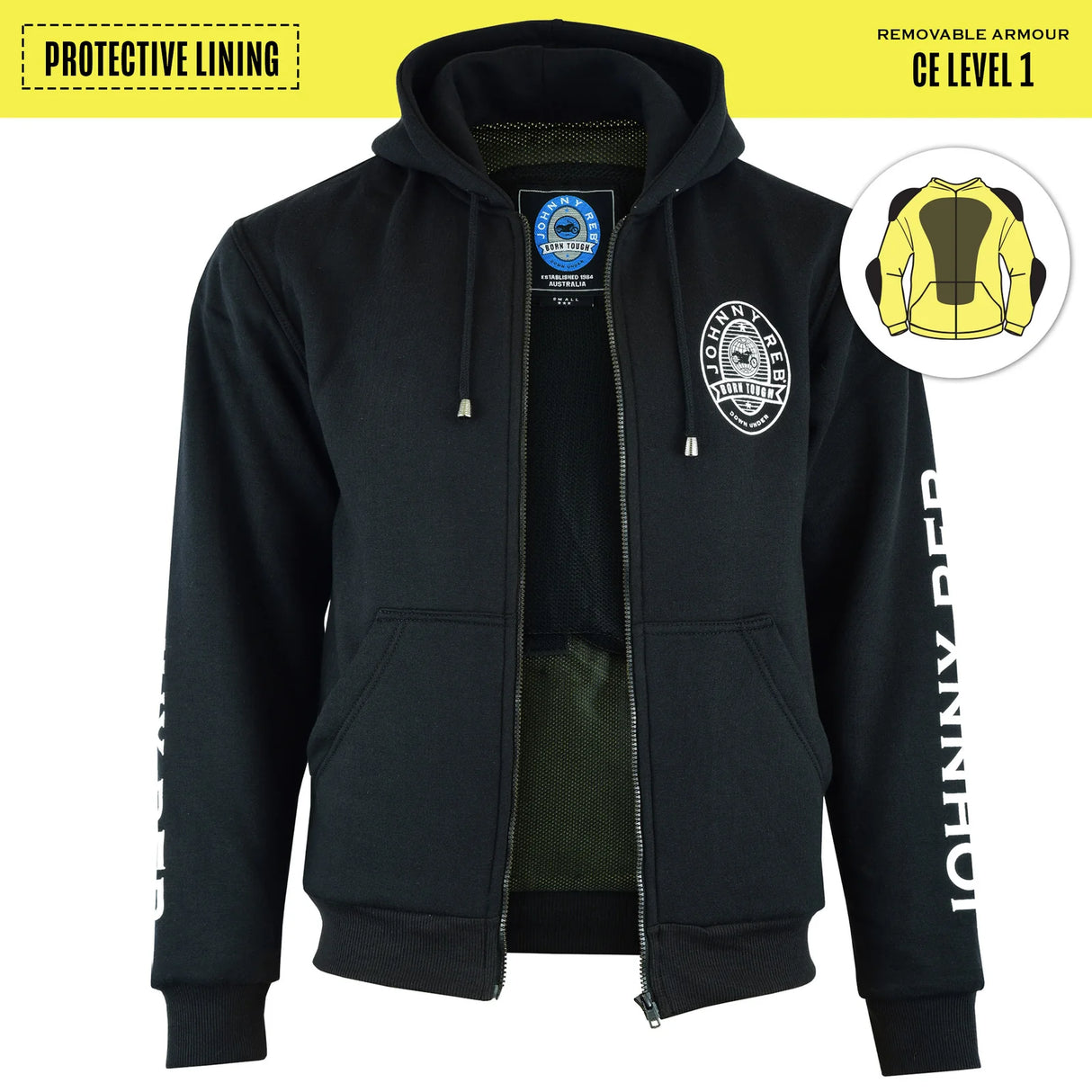 Johnny Reb Men's Protective Fleece Full-Zip Hoodie - Black