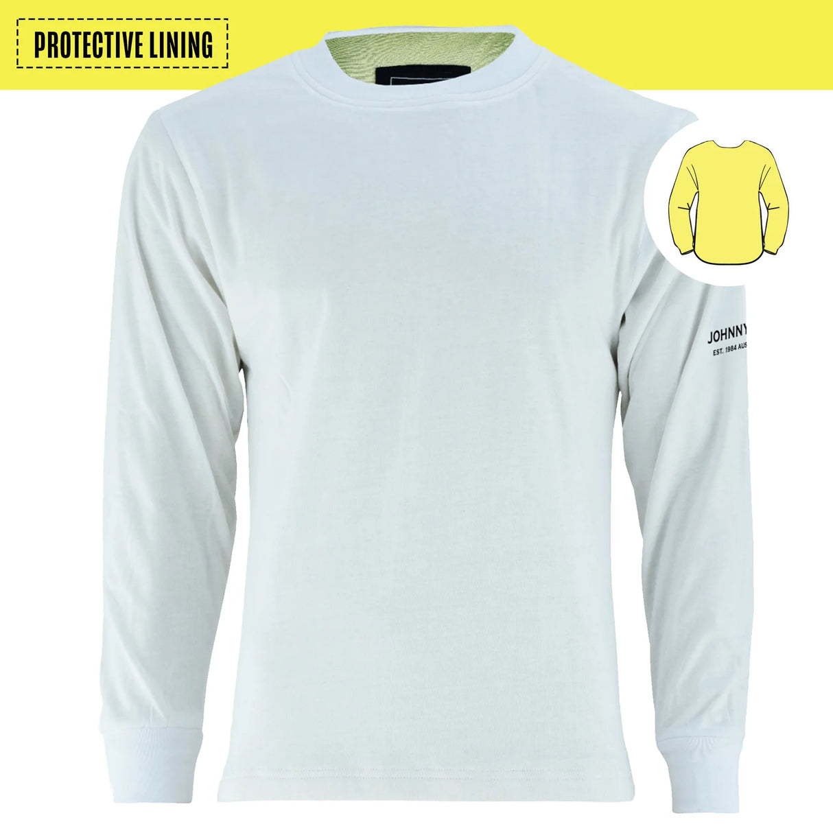 Johnny Reb Men's Hume Protective Long Sleeve T-Shirt - White