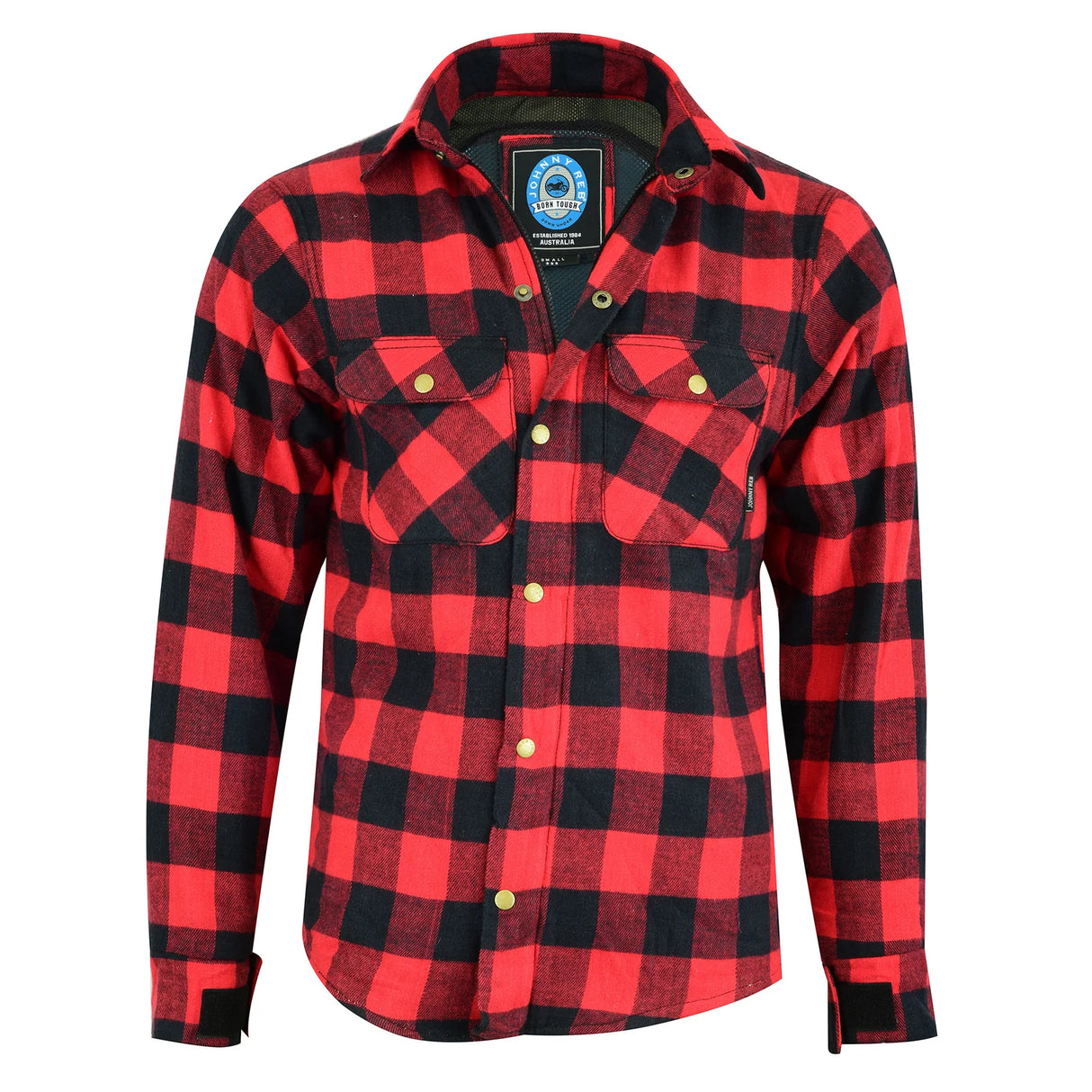 Johnny Reb Men's Waratah Protective Shirt - Red Plaid Kevlar Lined