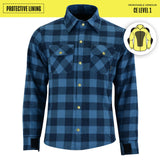 Johnny Reb Men's Waratah Protective Shirt - Navy/Blue Check