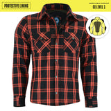 Johnny Reb Men's Nullabor Protective Shirt - Black/Orange Check