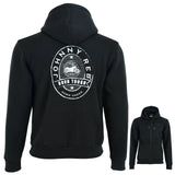 Johnny Reb Men's Distressed Logo Full-Zip Hoodie - Black