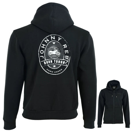 Johnny Reb Men's Distressed Logo Full-Zip Hoodie - Black