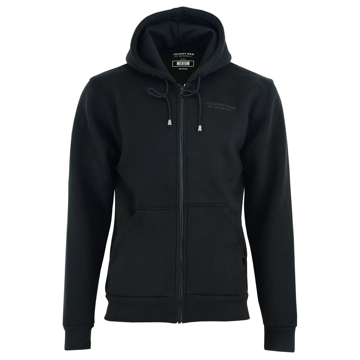 Johnny Reb Men's Distressed Logo Full-Zip Hoodie - Black