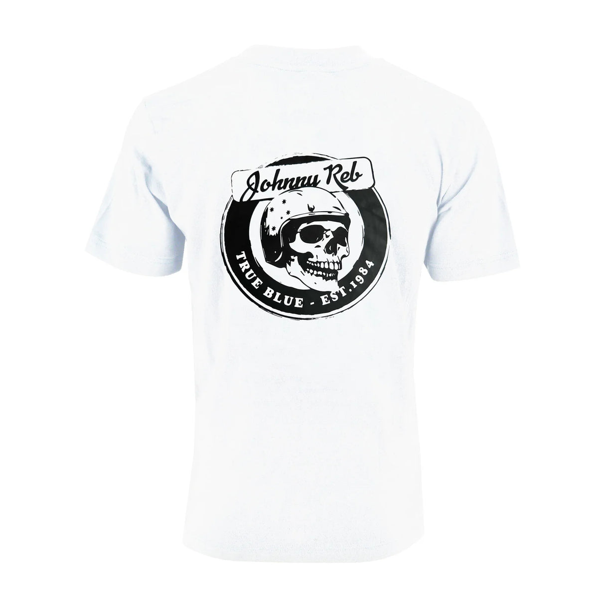 Johnny Reb Men's Skull True Blue T-Shirt - White