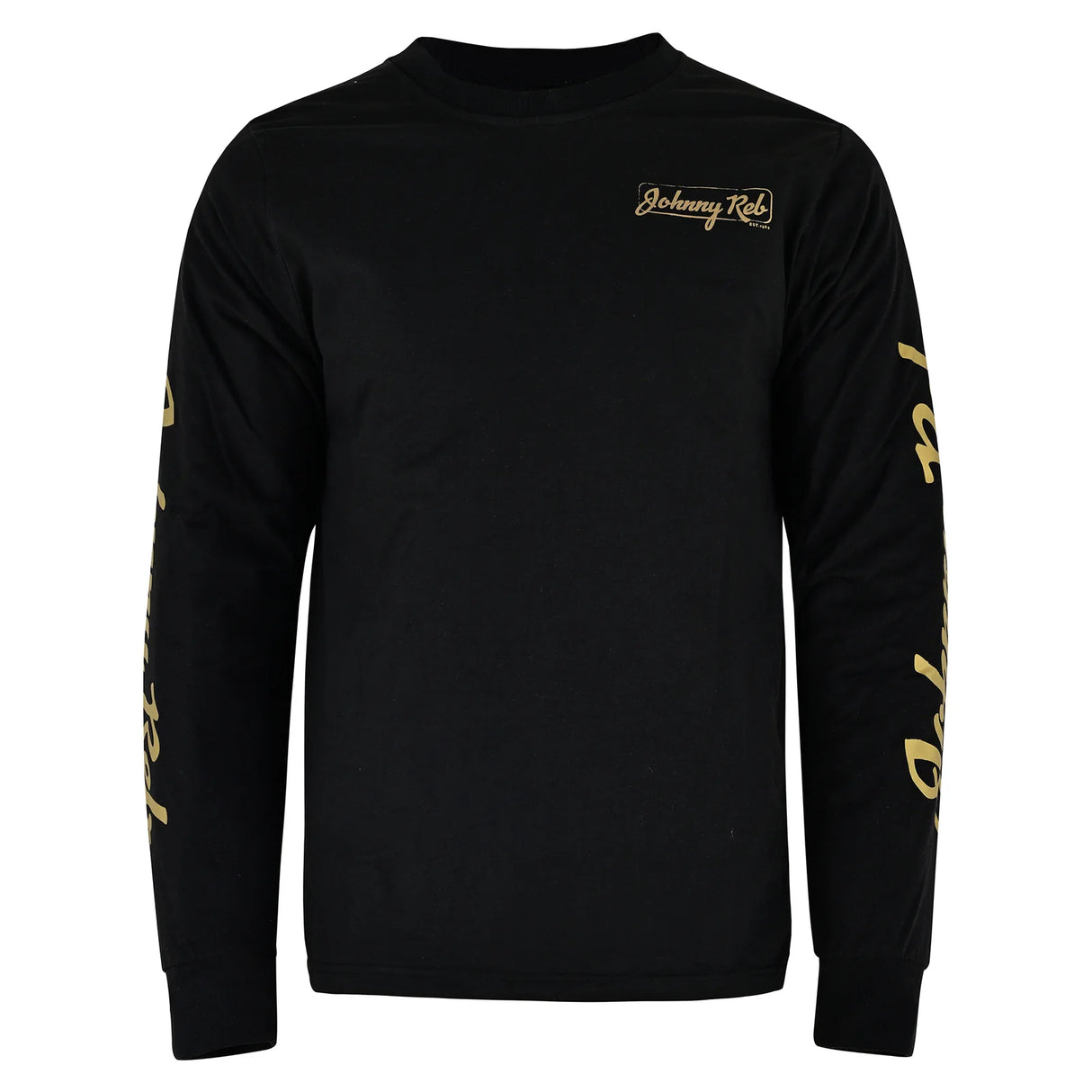 Johnny Reb Men's Skull True Blue Long Sleeve T-Shirt -  Black/Gold