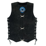 Johnny Reb Kid's Longreach Suede Leather Vest - Black