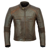 Johnny Reb Men's Botany Vintage Leather Jacket - Brown