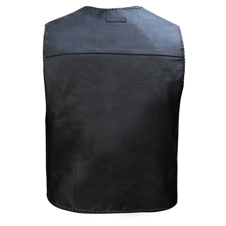 Johnny Reb Men's Murray Leather Vest - Black