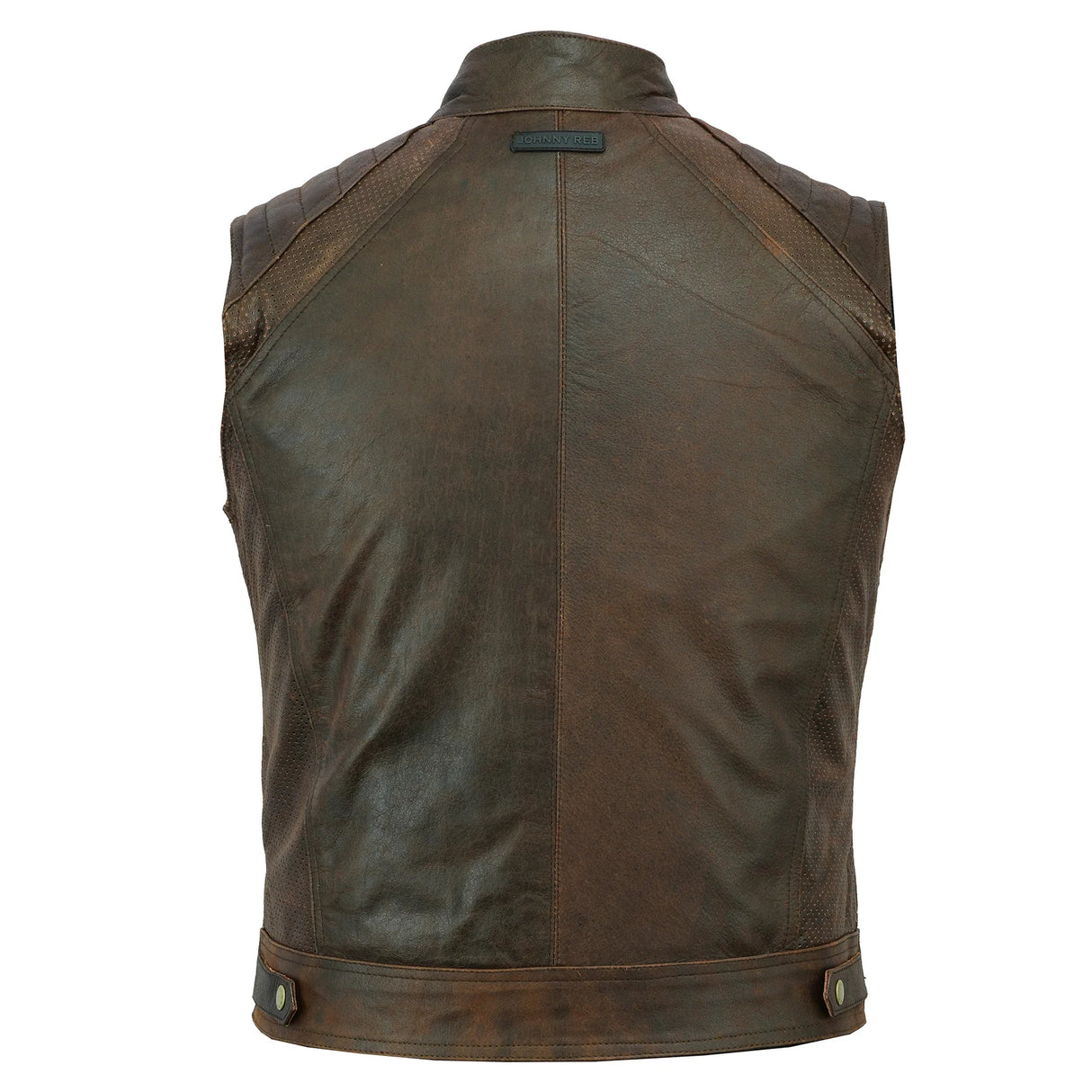 Jonny Reb Men's Botany Village Vintage Leather Vest - Brown
