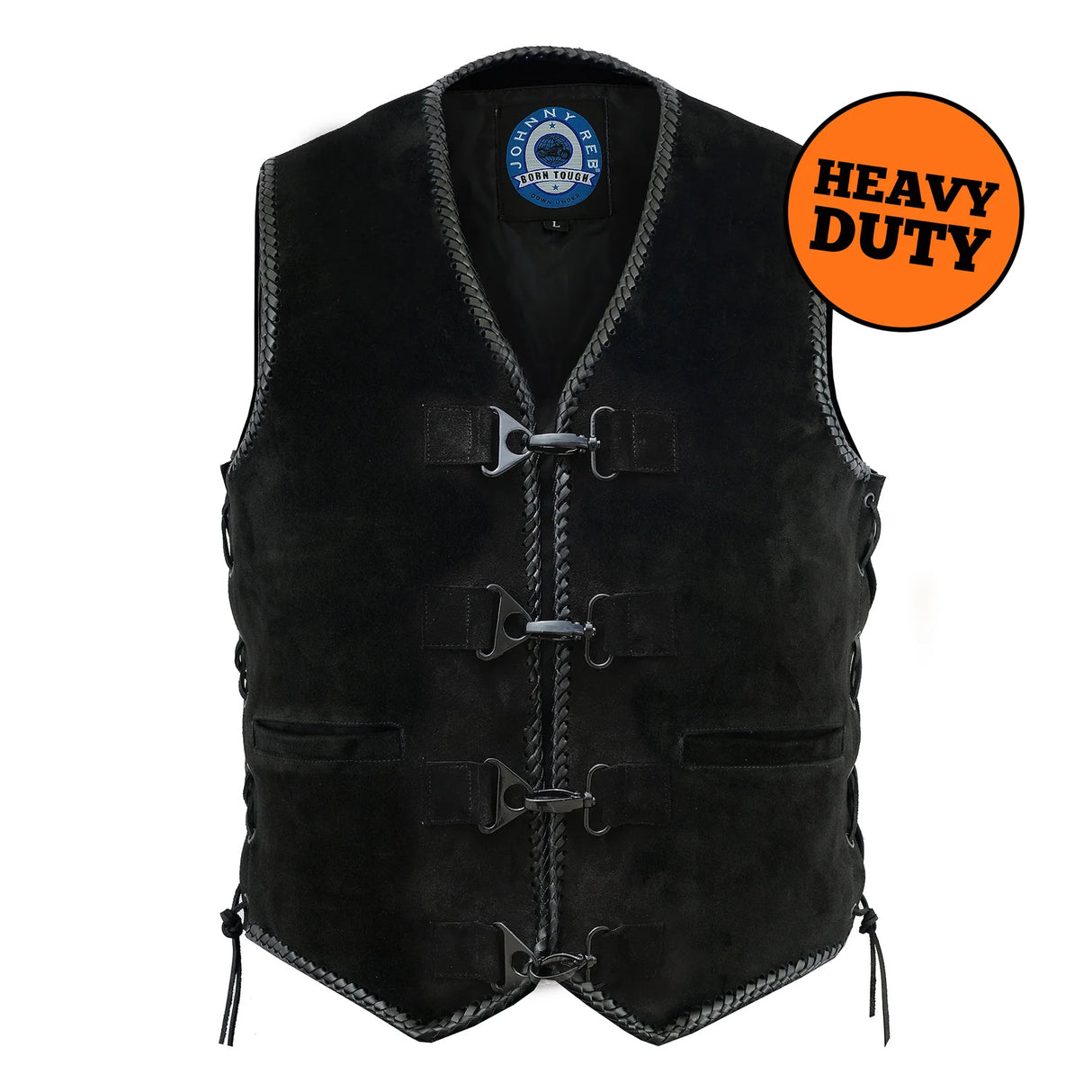 Johnny Reb Men's Bullar Suede Vest - Black