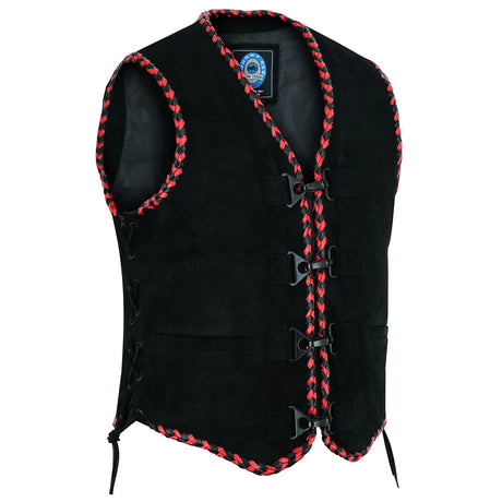 Johnny Reb Men's Springbrook Suede Vest - Black/Red