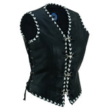Johnny Reb Women's Springbrook Leather Vest - Black/White