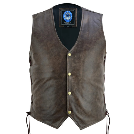 Johnny Reb Men's Plenty Leather Vest - Brown