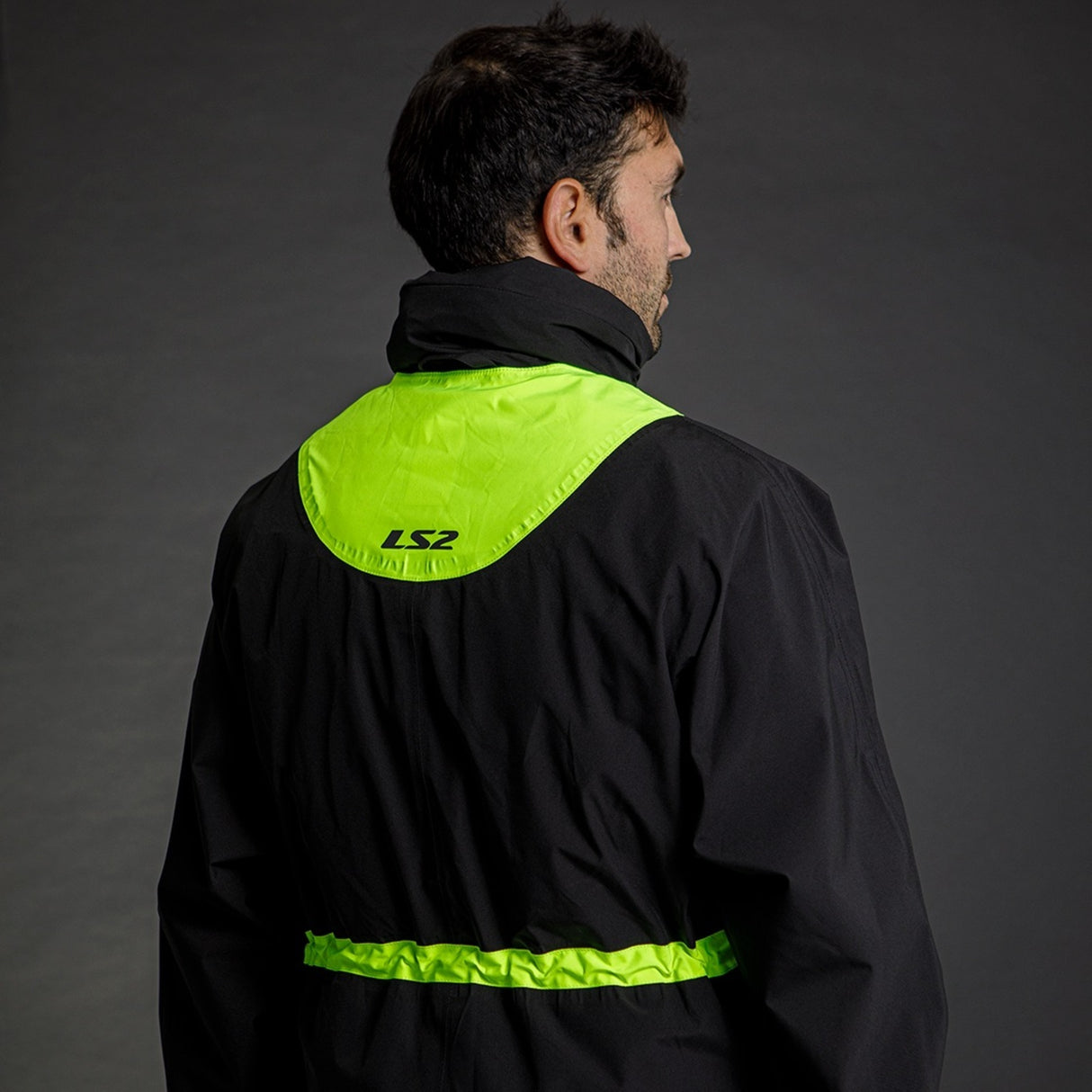 LS2 X-Rain Jacket - Black / Hi-Vis Yellow