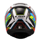 LS2 FF353 Rapid II XDron Helmet - White / Hi-Vis Orange / Blue