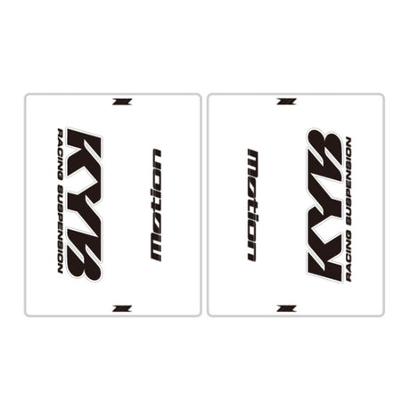 DRC Motion Front Fork Outer Decals- KYB 14 - Clear/Black/White