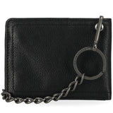Harley-Davidson Men's Embossed Willie G Skull Genuine Leather Billfold Chain Wallet - Black