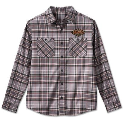 Harley-Davidson 120th Anniversary Woven Grey Plaid Shirt