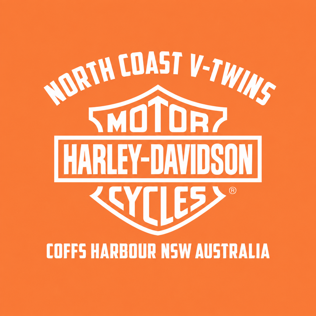 V-Twins x Harley-Davidson Men's Bar & Shield Long Sleeve T-Shirt  - Safety Orange