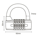 Oxford 5-Digit Combination Padlock - Black