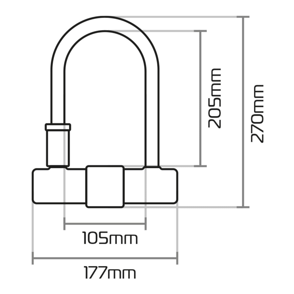 Oxford Magnum U-Lock (170X285MM) with Bracket