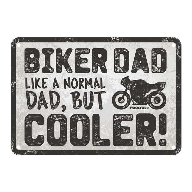 Oxford Garage Metal Sign: Biker Dad, Like a Normal Dad, But Cooler
