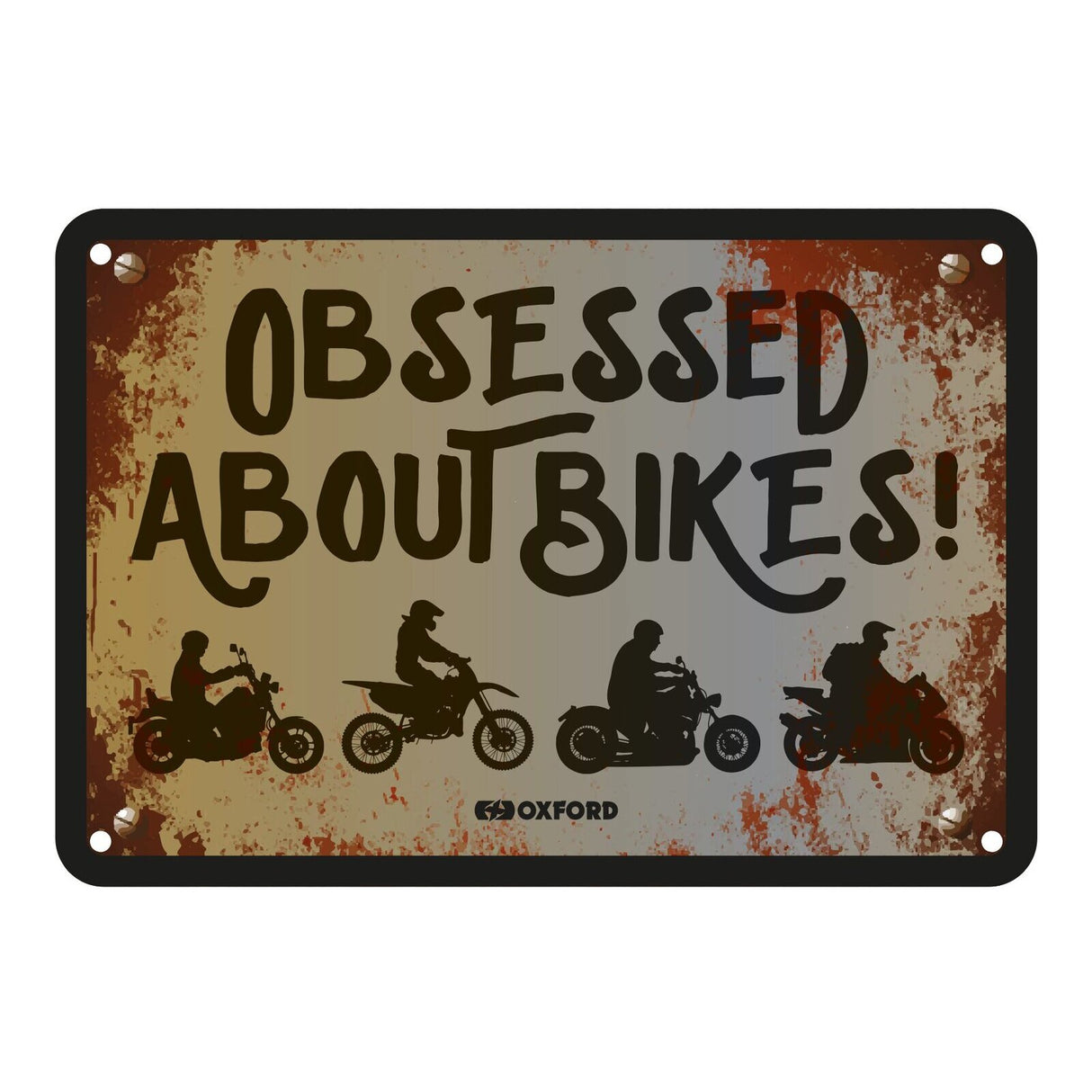 Oxford Garage Metal Sign: Obsessed About Bikers