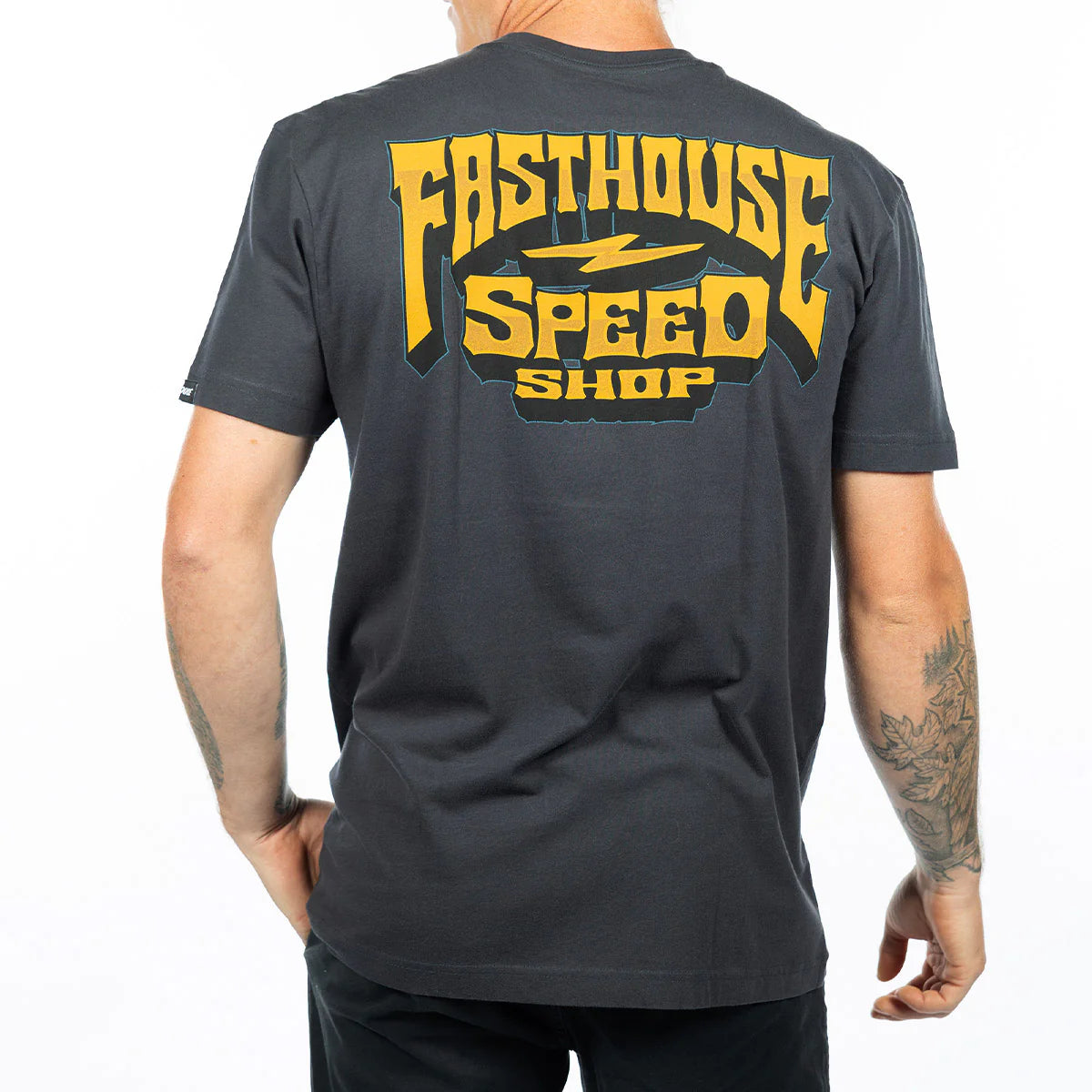 Fasthouse Record Tee - Graphite Black