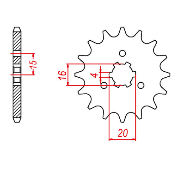 MTX 418 Steel Front Sprocket #428 (10-066)