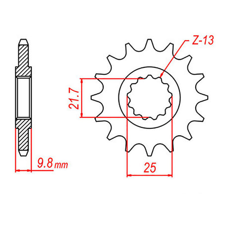 MTX 1587 Steel Front Sprocket #428 (10-3FH)