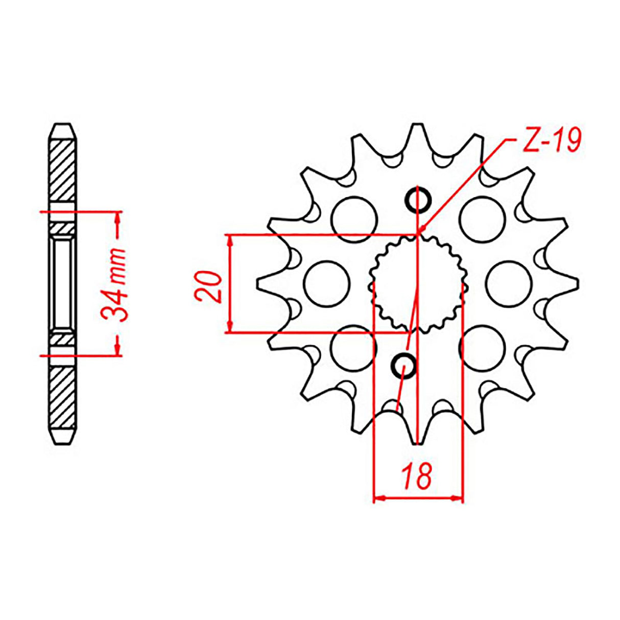 MTX 1310 Steel Front Sprocket #428 (428 Conversion) (10-1310/428)