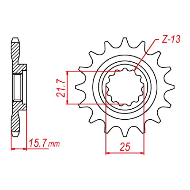 MTX 1535 Steel Front Sprocket #525 (10-238)