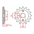 MTX 338 Steel Front Sprocket #530 (10-MA7)