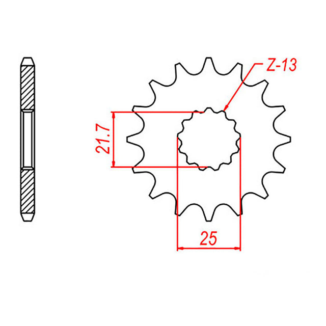 SPROCKET FRONT MTX 520 16T #525 10-156-16RC