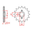 MTX 571 Steel Front Sprocket #530 (10-17A)