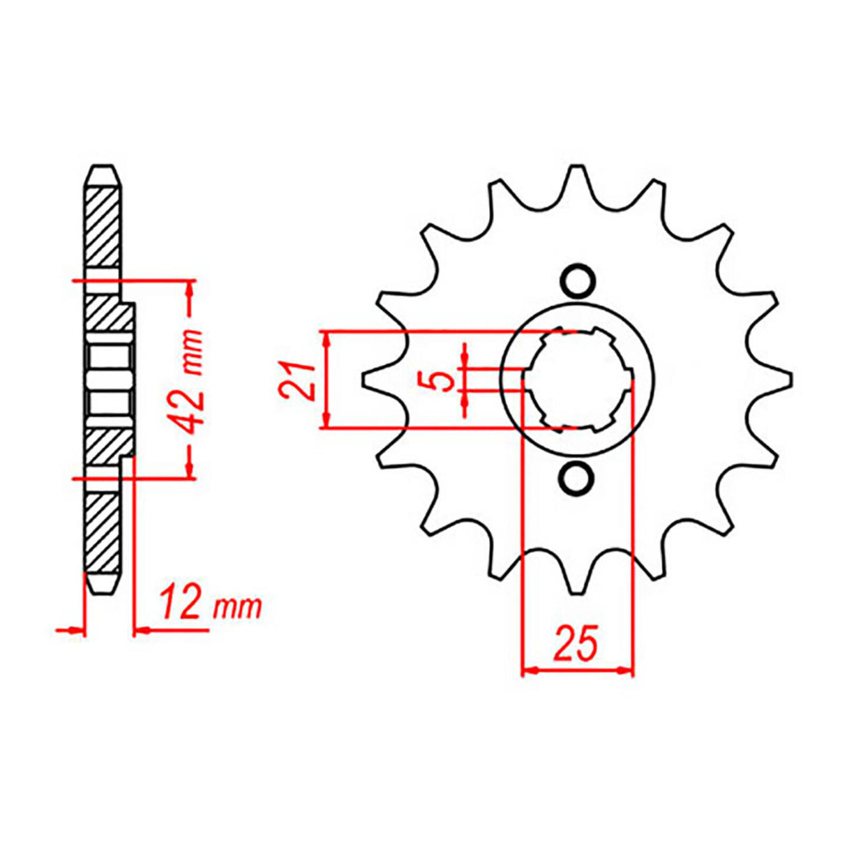 MTX 571 Steel Front Sprocket #530 (10-17A)