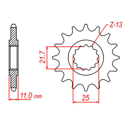 MTX 580 Steel Front Sprocket #530 (10-1AE)