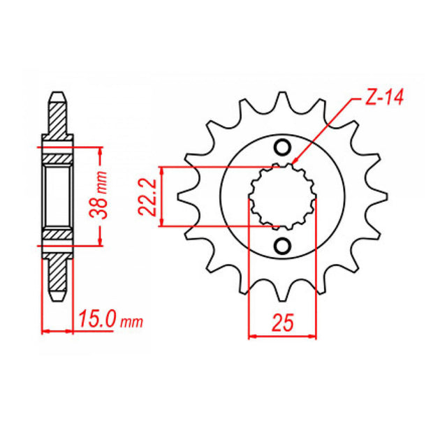 MTX 737 Steel Front Sprocket #520 (10-737)
