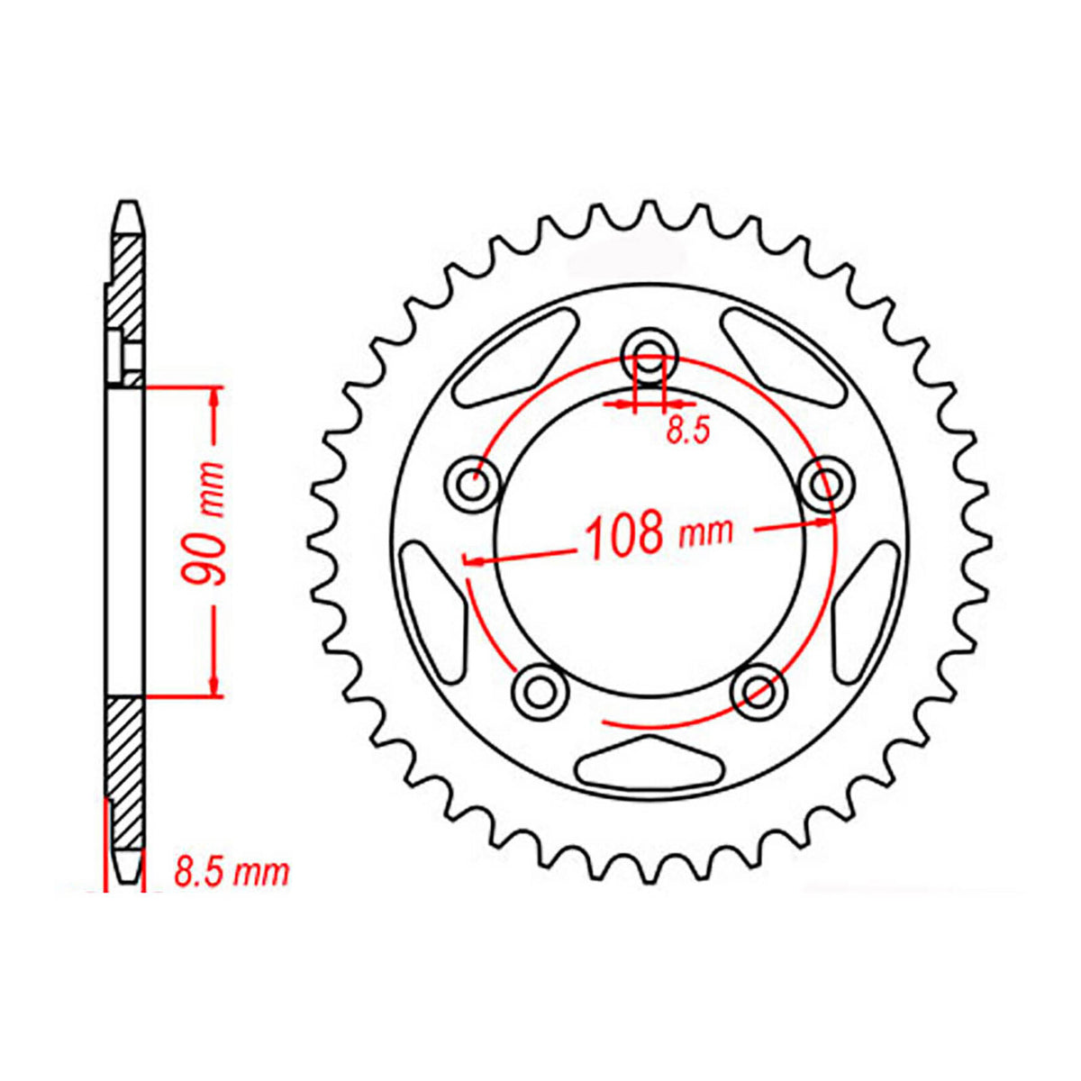 MTX 491 Steel Rear Sprocket #520 (11-491)