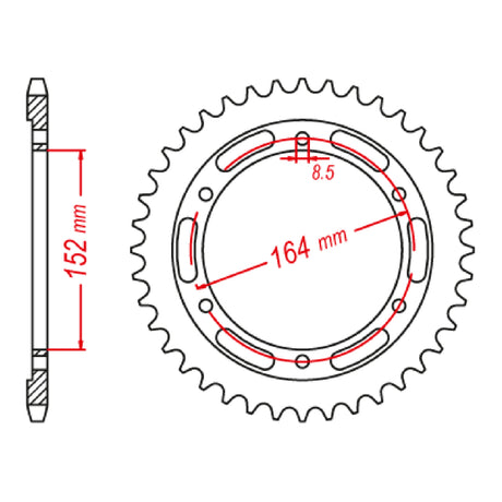 MTX 1839 Steel Rear Sprocket #428 (11-1839)