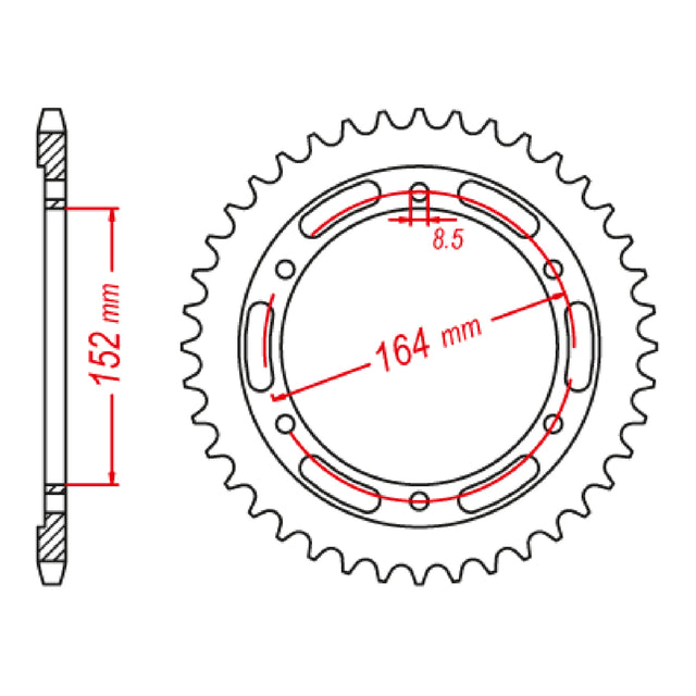 MTX 1839 Steel Rear Sprocket #428 (11-1839)