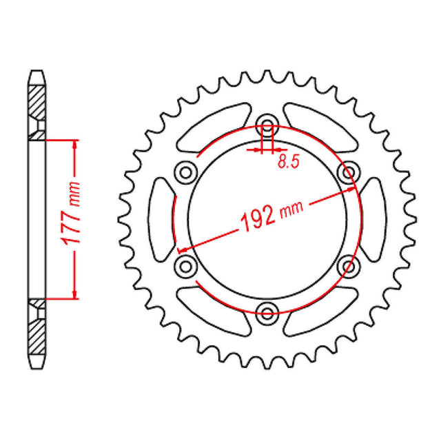MTX 223 Steel Rear Sprocket #520 (11-HSQ1)