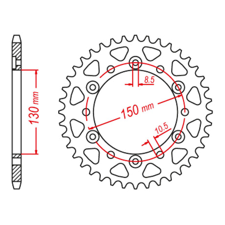 MTX 245/3 Steel Rear Sprocket #520 (11-MG3)